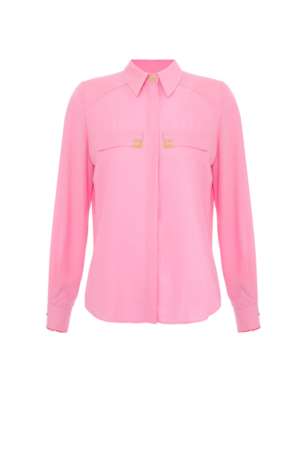 Shirt in georgette fabric - Elisabetta Franchi® Outlet