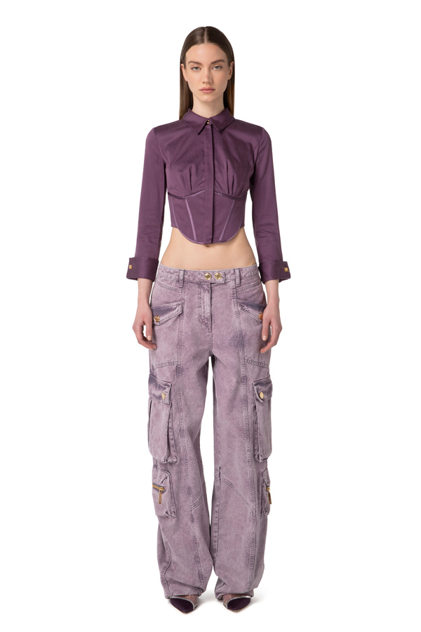 Satin bustier blouse - Elisabetta Franchi® Outlet