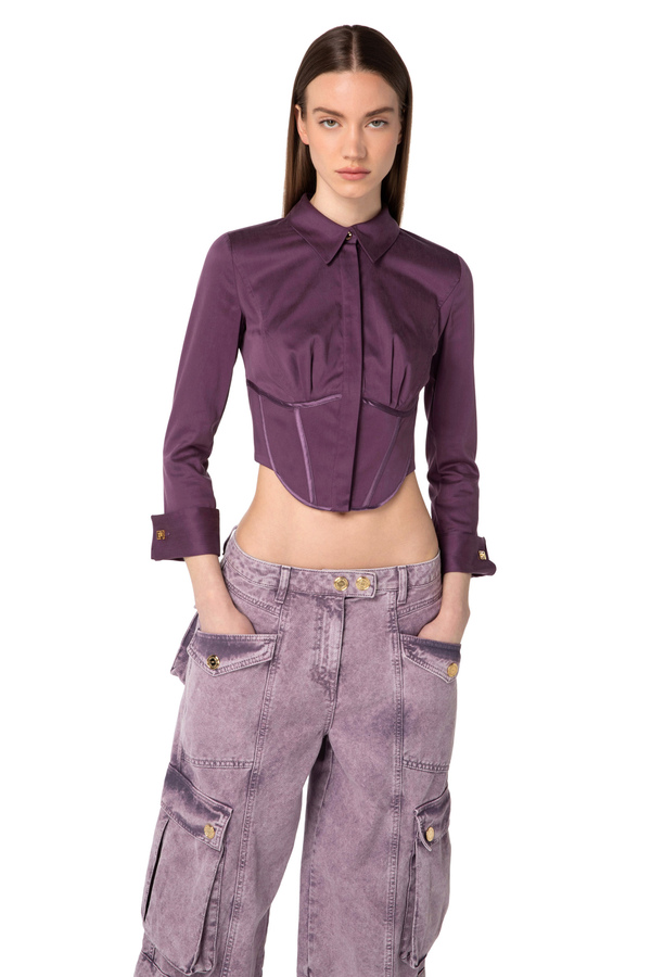 Satin bustier blouse - Elisabetta Franchi® Outlet