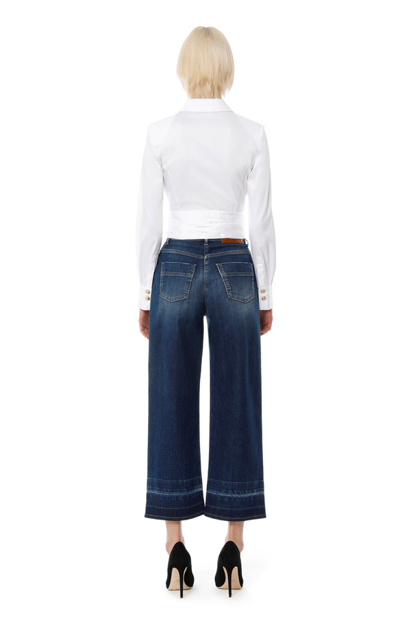 Cotton shirt with sash - Elisabetta Franchi® Outlet