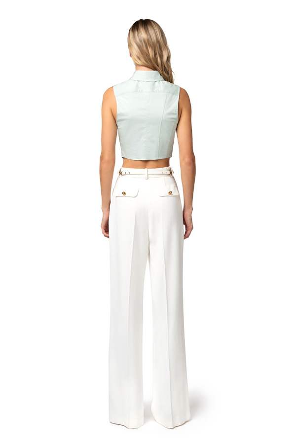 Cotton poplin bustier-style shirt - Elisabetta Franchi® Outlet