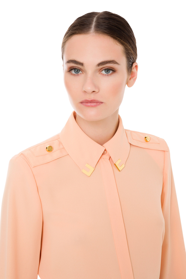 Chemise avec col à logo Elisabetta Franchi - Elisabetta Franchi® Outlet