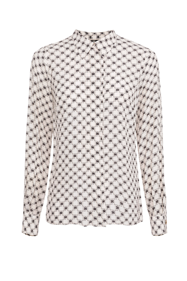 Straight-cut printed blouse - Elisabetta Franchi® Outlet