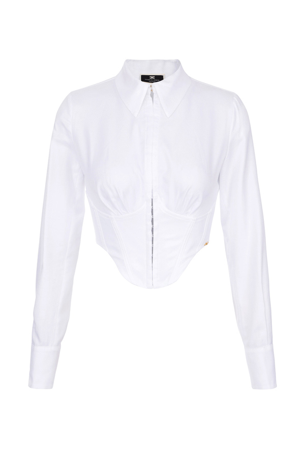 Camicia cropped a bustier - Elisabetta Franchi® Outlet