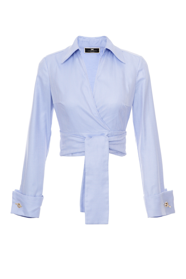 Long-sleeved shirt with wide cufflinks - Elisabetta Franchi® Outlet