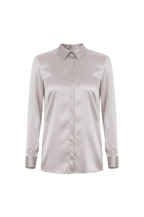 Silk satin straight blouse - Elisabetta Franchi® Outlet