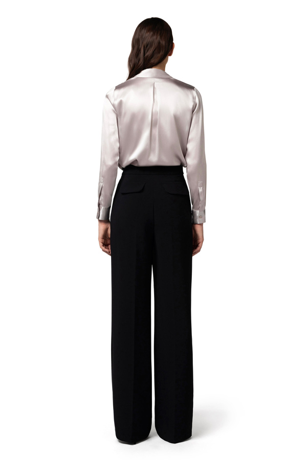 Silk satin straight blouse - Elisabetta Franchi® Outlet