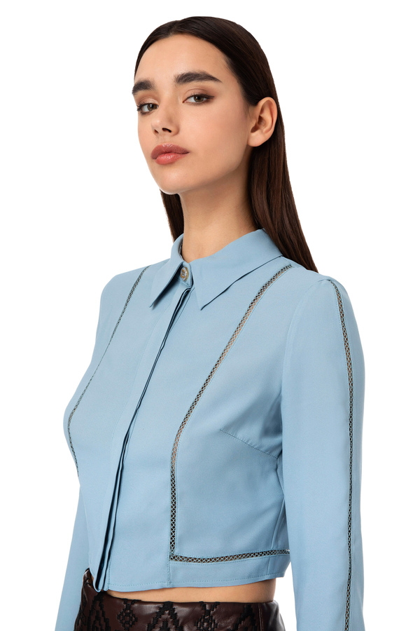 Flowing blouse with ajour pattern - Elisabetta Franchi® Outlet