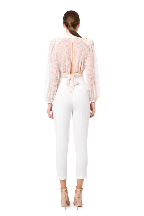 Short blouse with balloon sleeves - Elisabetta Franchi® Outlet