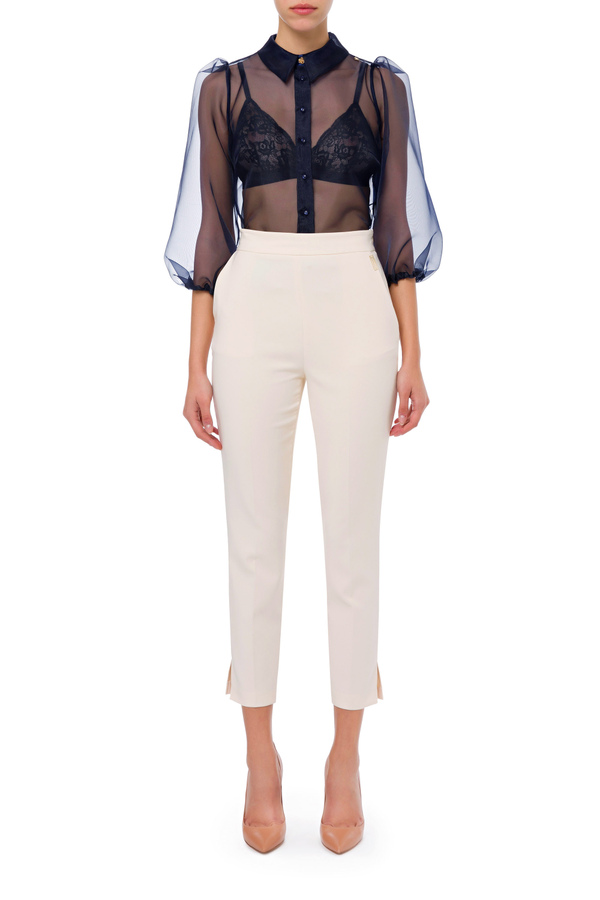 Blouse with puffy sleeves - Elisabetta Franchi® Outlet