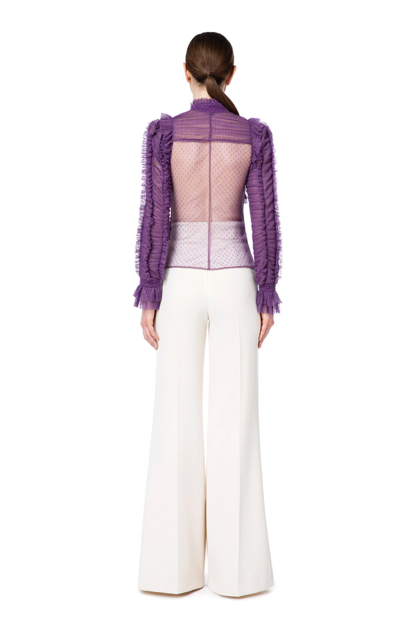 Draped blouse with ruffles - Elisabetta Franchi® Outlet