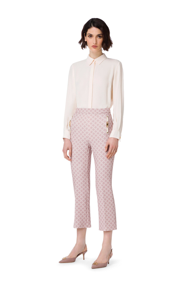 Long sleeve blouse with cuffs and gold stirrup - Elisabetta Franchi® Outlet