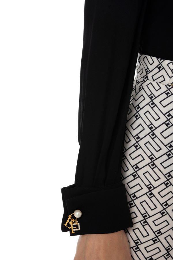 Gerade geschnittenes Georgette-Hemd - Elisabetta Franchi® Outlet