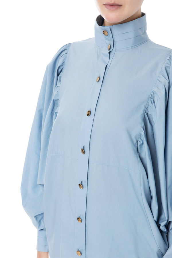 Camisa de algodón con mangas amplias - Elisabetta Franchi® Outlet