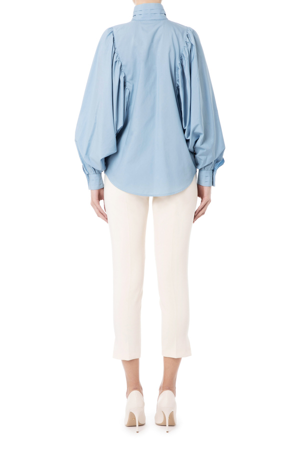 Camisa de algodón con mangas amplias - Elisabetta Franchi® Outlet