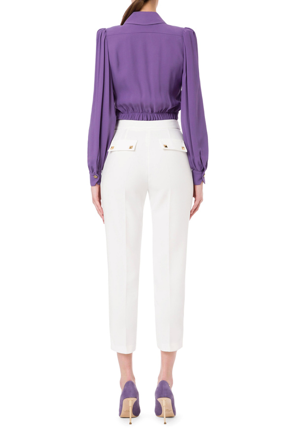 Short blouse with knot pattern - Elisabetta Franchi® Outlet