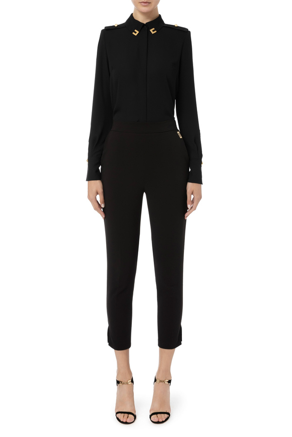 Camicia con colletto logato Elisabetta Franchi - Elisabetta Franchi® Outlet