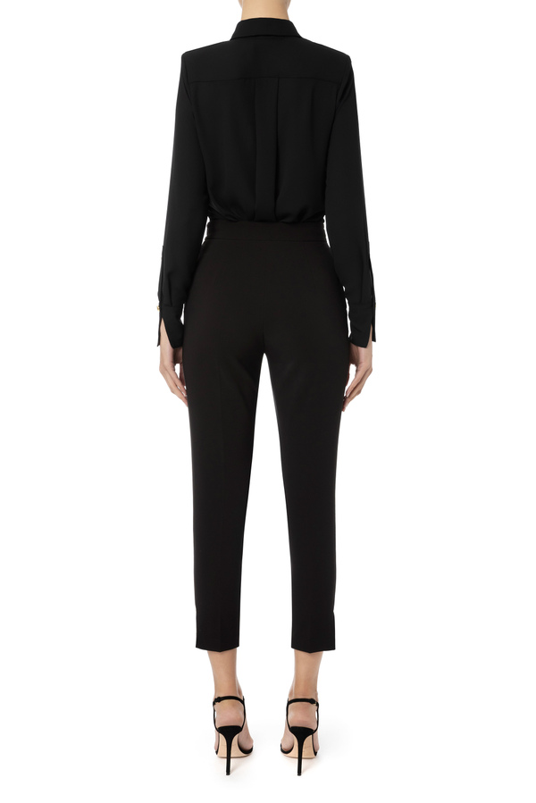 Camicia con colletto logato Elisabetta Franchi - Elisabetta Franchi® Outlet