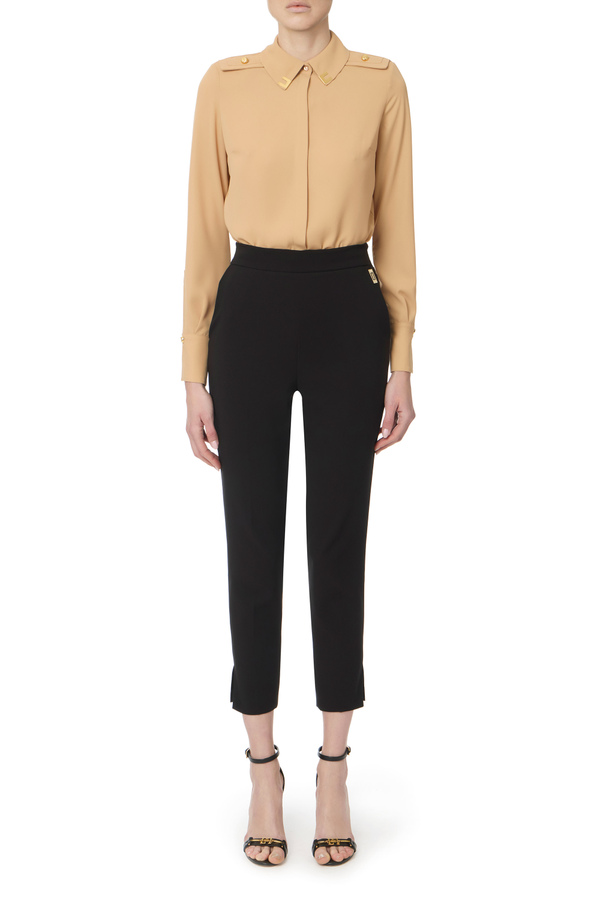 Camicia con colletto logato Elisabetta Franchi - Elisabetta Franchi® Outlet