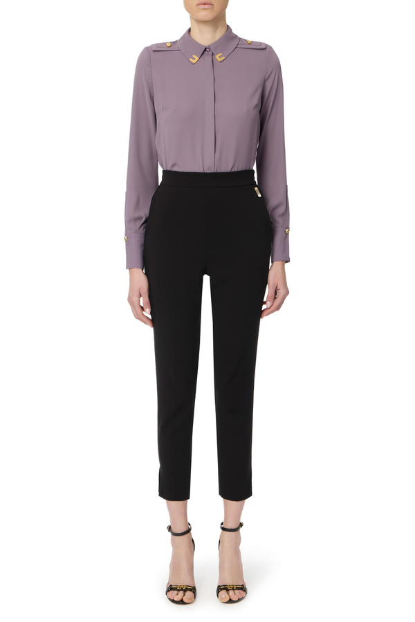 Camicia con colletto logato Elisabetta Franchi - Elisabetta Franchi® Outlet