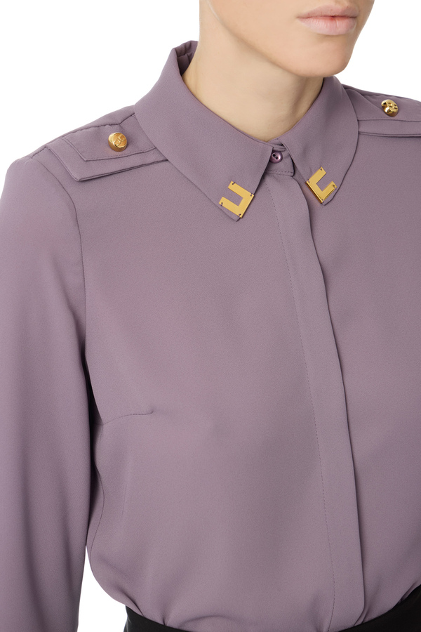Camicia con colletto logato Elisabetta Franchi - Elisabetta Franchi® Outlet