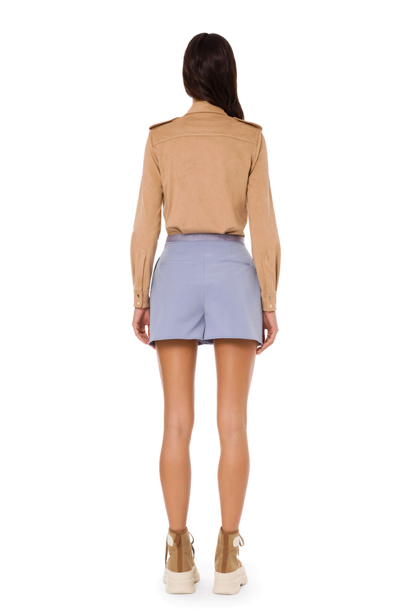 Bodysuit-style blouse with suede effect - Elisabetta Franchi® Outlet