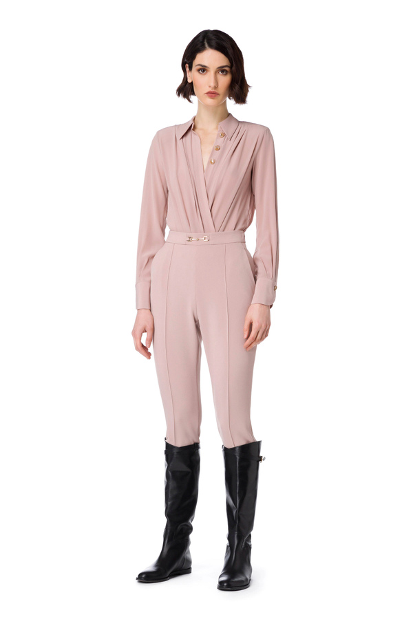 Elisabetta Franchi silk bodysuit-style blouse - Elisabetta Franchi® Outlet