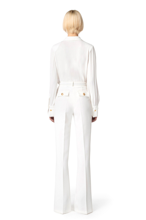 Bodysuit-style shirt in viscose fabric with little scarf - Elisabetta Franchi® Outlet