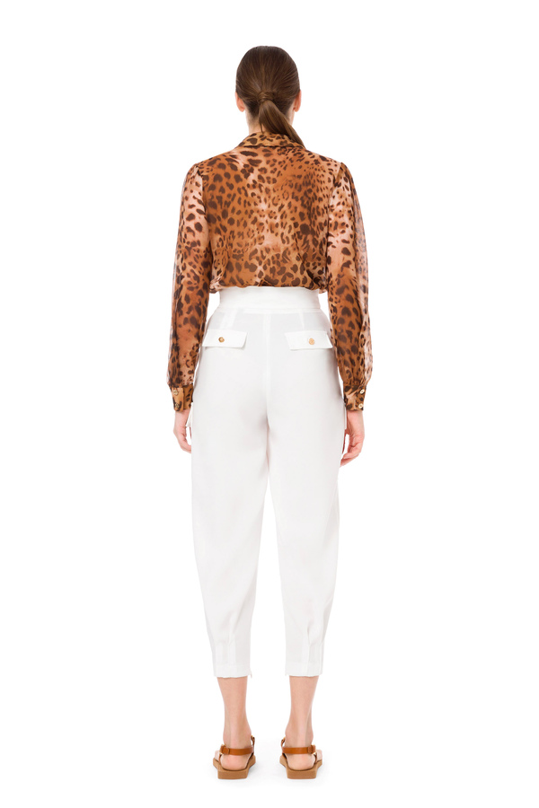 Bodysuit-style blouse with spotted print - Elisabetta Franchi® Outlet