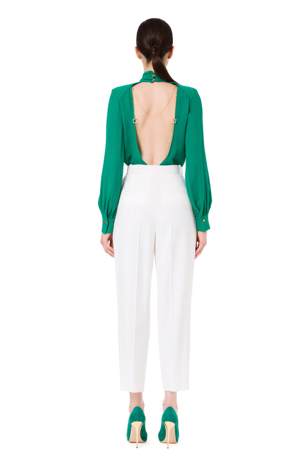 Bodysuit-style blouse with charms on the back - Elisabetta Franchi® Outlet