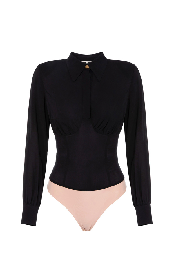 Bodysuit-style blouse in viscose fabric with bustier fit - Elisabetta Franchi® Outlet