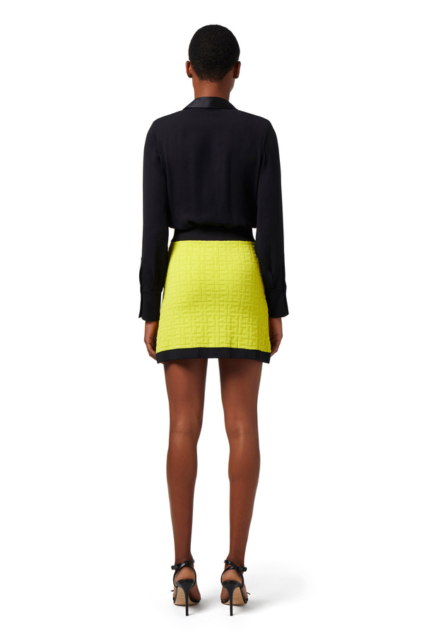 Crossover bodysuit-style blouse in viscose georgette fabric - Elisabetta Franchi® Outlet