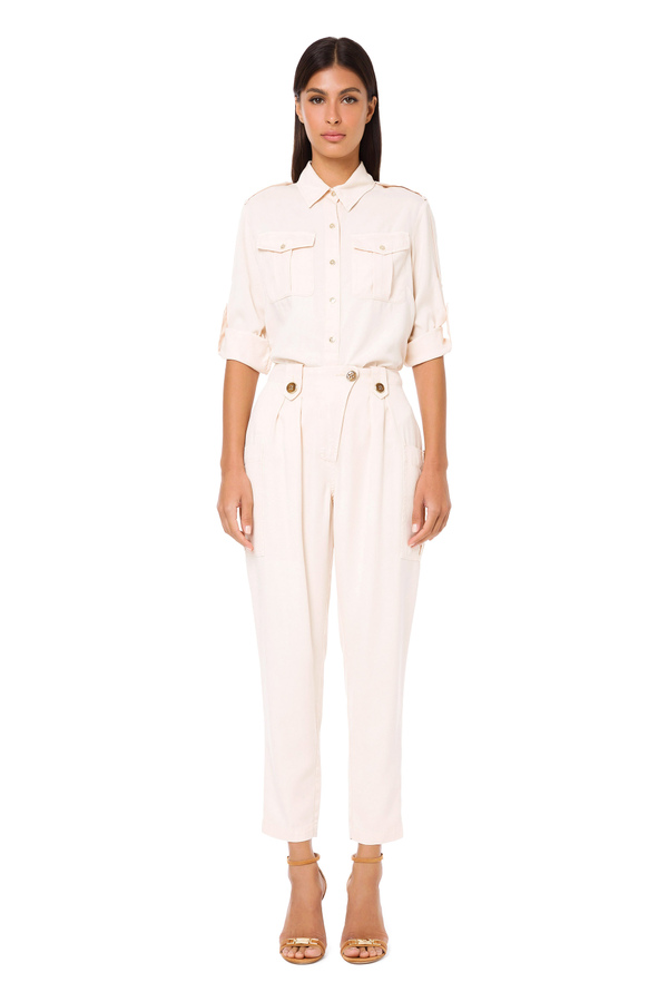 Safari shirt with 3/4 length sleeves - Elisabetta Franchi® Outlet