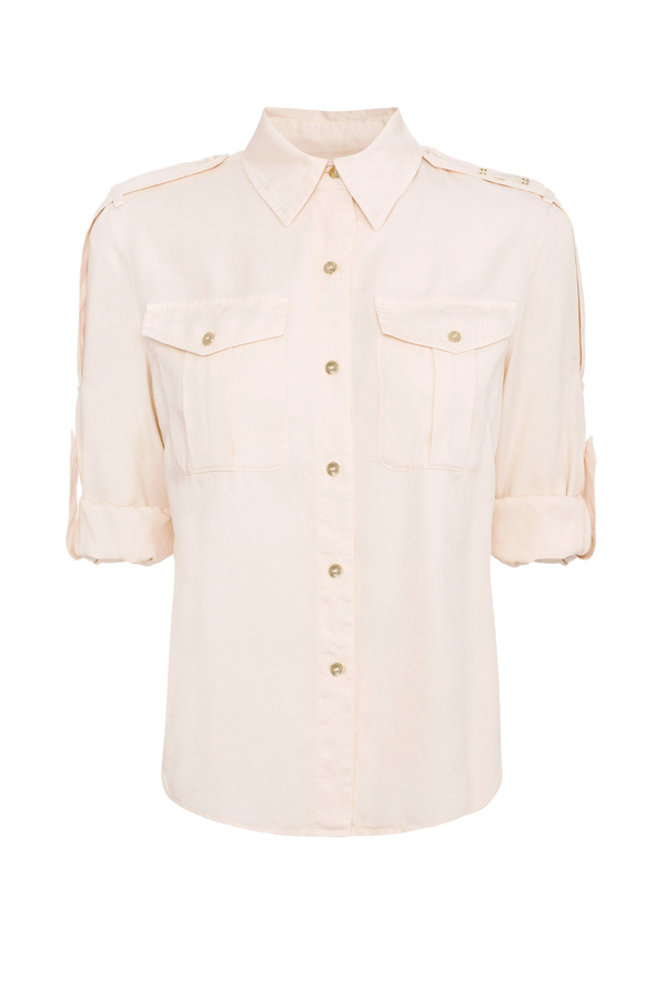 Safari shirt with 3/4 length sleeves - Elisabetta Franchi® Outlet