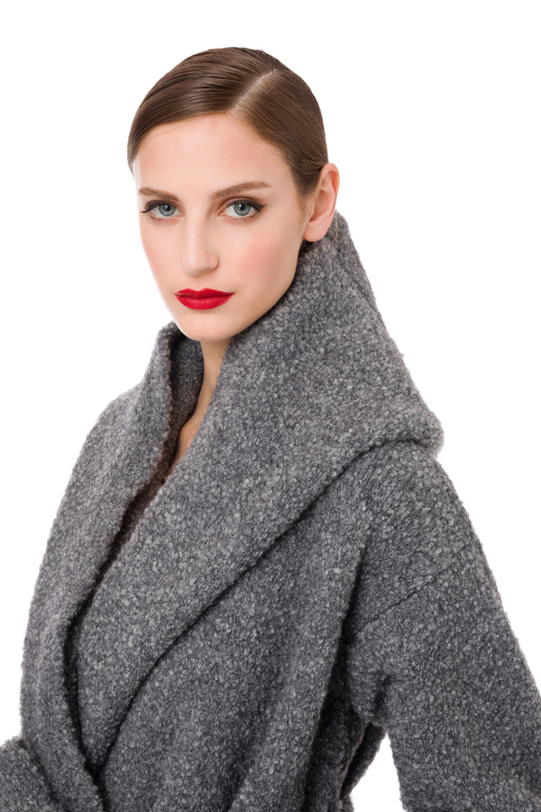 Manteau peignoir en tricot bouclé - Elisabetta Franchi® Outlet