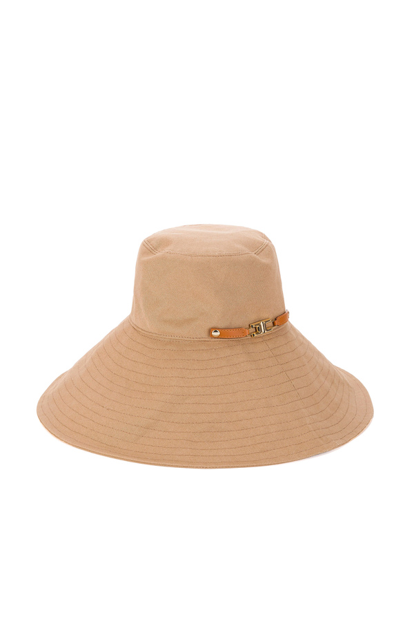 Wide brim hat with logo - Elisabetta Franchi® Outlet