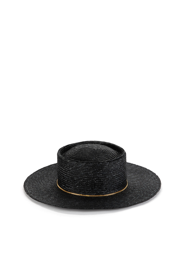Sombrero de rafia de ala media - Elisabetta Franchi® Outlet