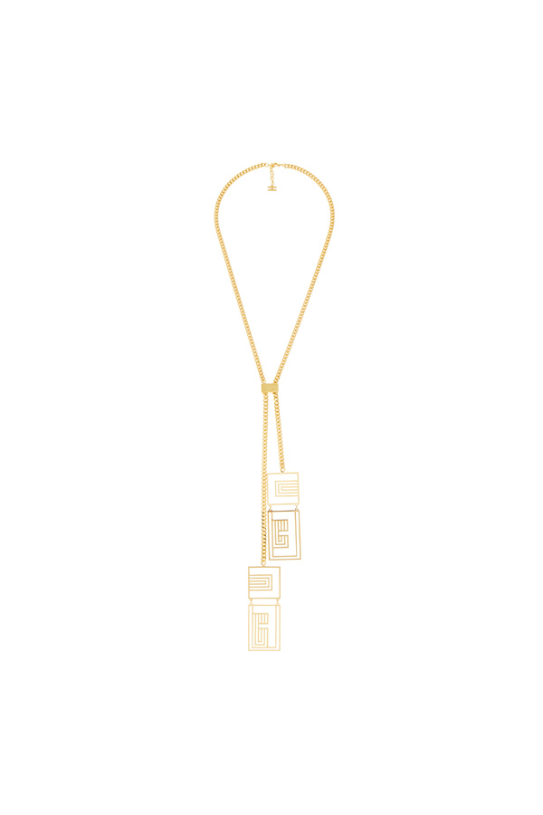 Long collier avec chaîne logo - Elisabetta Franchi® Outlet