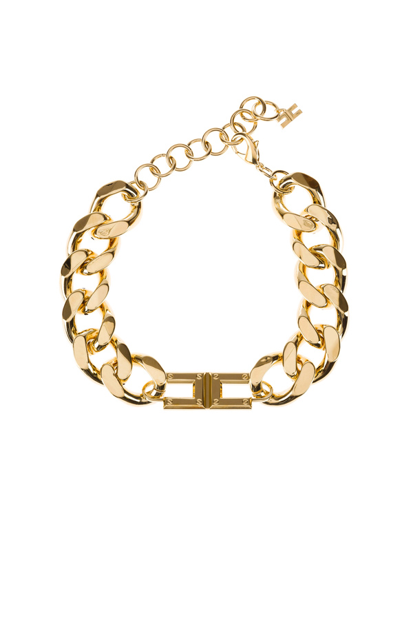 Halskette mit goldener Maxi-Kette - Elisabetta Franchi® Outlet