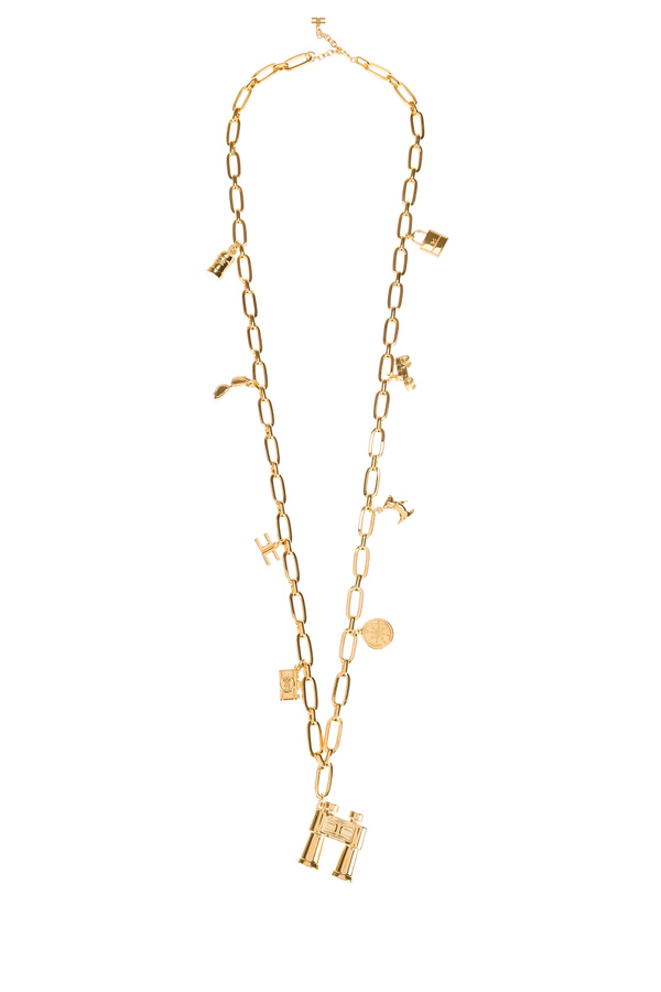 Long chain necklace and charms - Elisabetta Franchi® Outlet