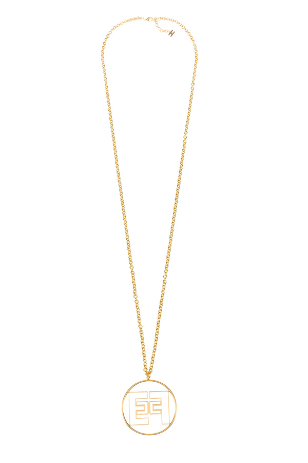 Long necklace with gold pendant - Elisabetta Franchi® Outlet
