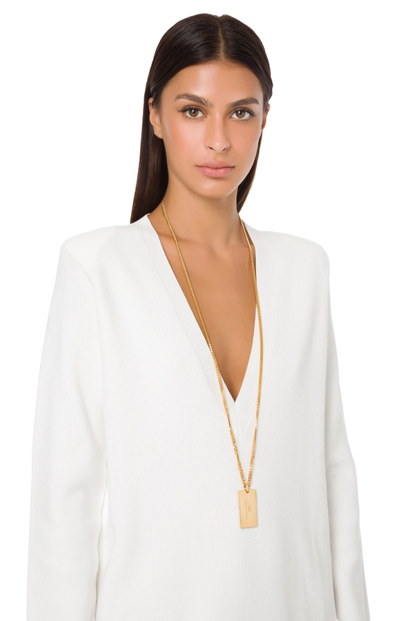 Long necklace with plate pendant - Elisabetta Franchi® Outlet