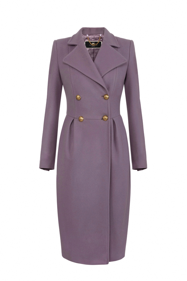 Amphora-cut wool-blend coat - Elisabetta Franchi® Outlet