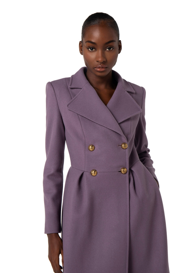 Amphora-cut wool-blend coat - Elisabetta Franchi® Outlet