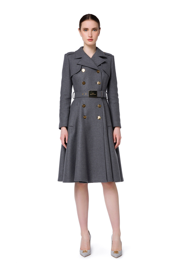Zweireihiger Mantel im Military-Stil von Elisabetta Franchi - Elisabetta Franchi® Outlet
