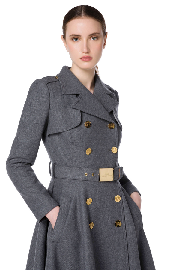 Elisabetta Franchi double-breasted military coat - Elisabetta Franchi® Outlet