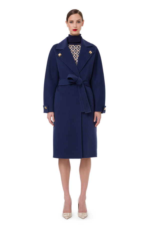 Manteau peignoir de drap avec clous - Elisabetta Franchi® Outlet