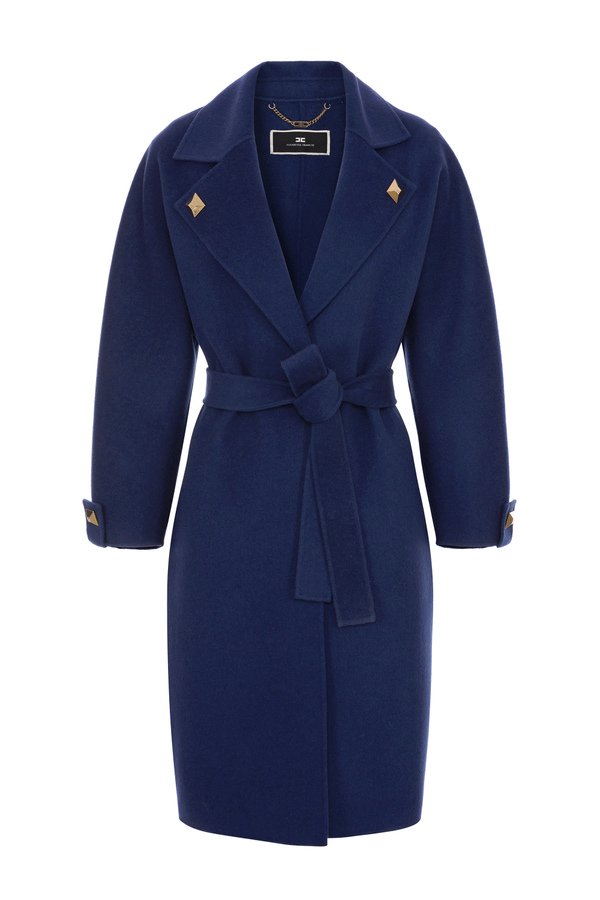 Manteau peignoir de drap avec clous - Elisabetta Franchi® Outlet