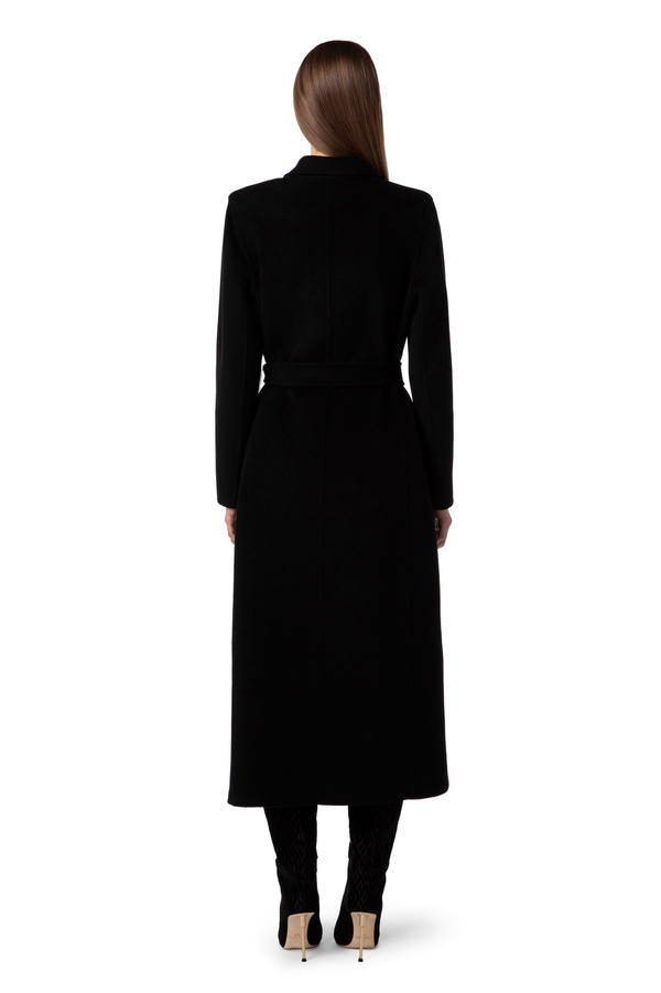 Straight-cut pure wool coat - Elisabetta Franchi® Outlet