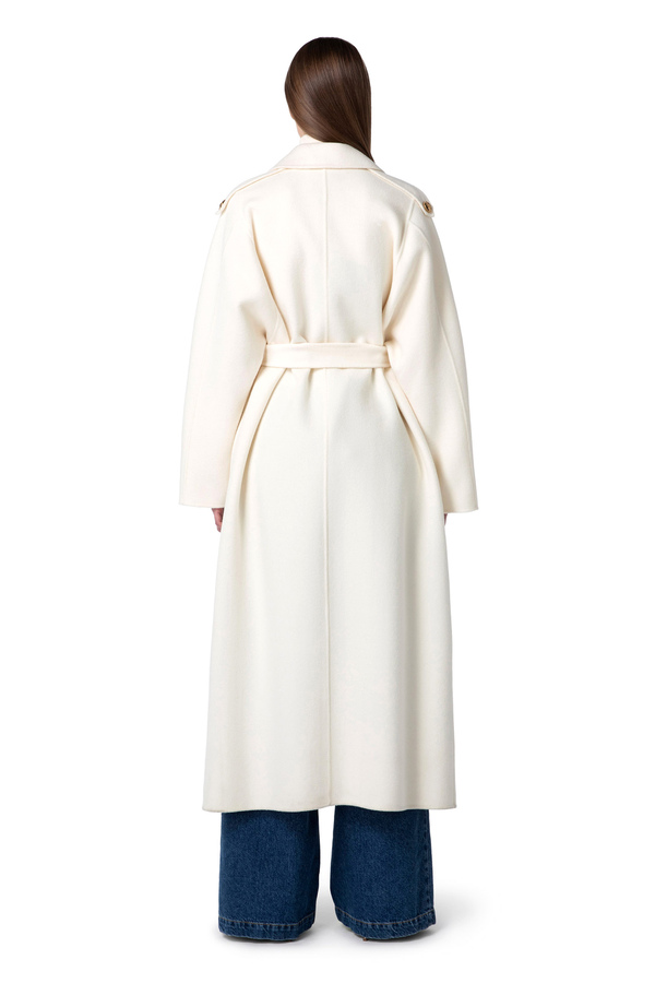 Pure wool coat with shirt collar - Elisabetta Franchi® Outlet